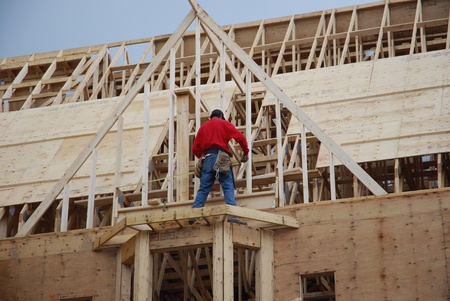 Toronto, Canada, August 2007 - house under constructionのeditorial素材