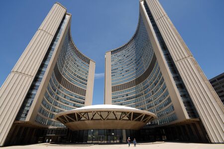 Toronto, Canada, August 2007 - close view of City Hallのeditorial素材