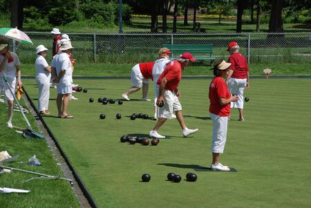 Toronto, Canada, August 2008 - lawn bowling for senior citizensのeditorial素材
