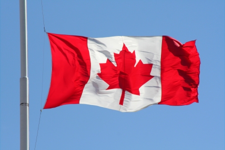 Canadian maple leaf flagのeditorial素材