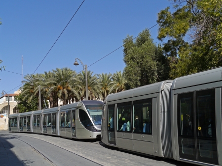 Jerusalem, October 2011,  modern commuter trainのeditorial素材