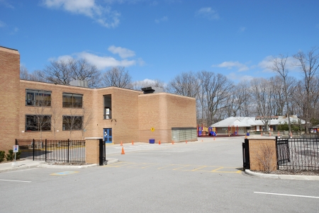 school building and schoolyard, New Jersey, 2010のeditorial素材