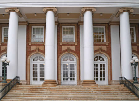 College building with white columns, Virginia, 2014のeditorial素材