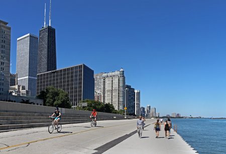 CHICAGO - 2010:  The affluent North Michigan area of Chicago hugs the waterfront where the...