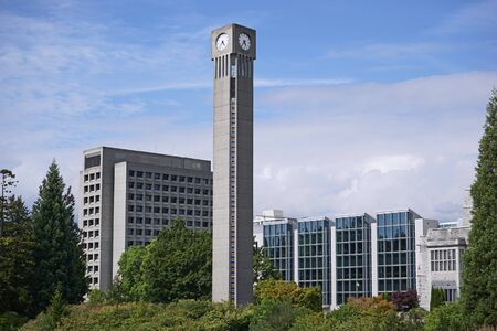 VANCOUVER - JULY 2015:  The University of British Columbia is ranked among the top 20 public universities in the world, and is located on a spectacular seaside campus, as seen in Vancouver in July 2015.のeditorial素材