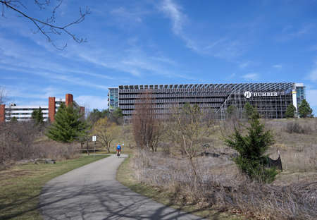 Toronto, Canada - March 30, 2021: The campus of Humber College in Toronto has some buildings with...
