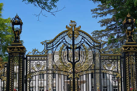 Toronto, Canada - June 6, 2021:  The Bridle Path area of Toronto has large gated estates that cost...