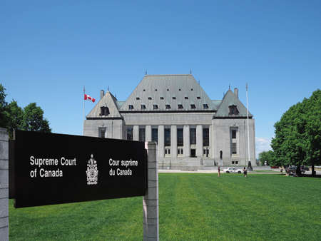 OTTAWA - JUNE 2017:  The Supreme Court of Canada is the highest court in Canada, and its building in Ottawa is just up the street from Parliament, behind a long lawn.のeditorial素材