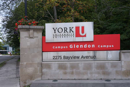 Toronto, Canada - September 15, 2021:  Entrance gate to the midtown Glendon College campus of York University.のeditorial素材
