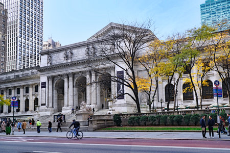 New York City, USA - November 17, 2021:  The main branch of the New York Public Library on Fifth...