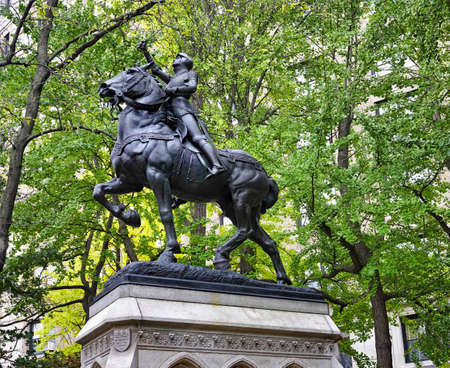 Statue of Joan of Arc in Riverside Park, New York, sculpted in 1915 by Anna Hyatt Huntingtonのeditorial素材