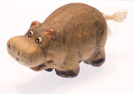 The toy clay hippopotamus.の写真素材