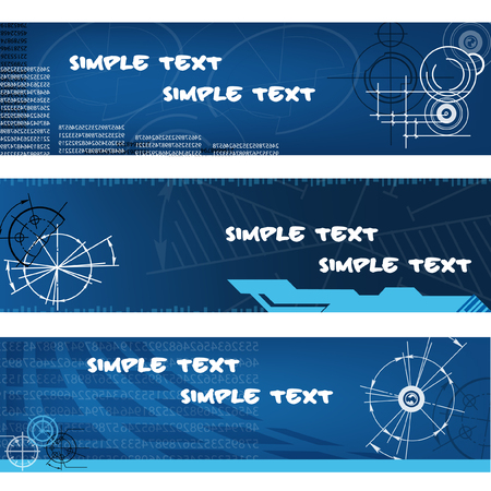 abstract techno bannersのイラスト素材