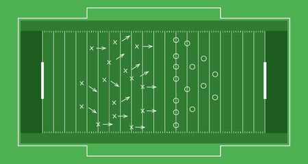 Vector flat rugby field.