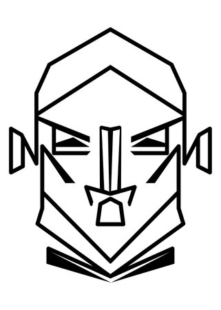 Abstract  symmetrical Cubic Geometrical  portrait minimal logo poster design hero styleのイラスト素材