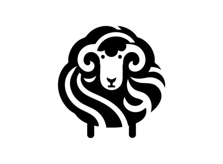 Sheep lamp logo design vector template. Animal logo icon, eid adha mubarak greeting iconのイラスト素材