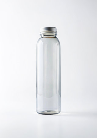 Empty plastic bottle isolated on white background. Clipping path included.の写真素材