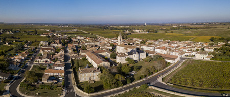 Saint Estephe village, situated along the wine route of Saint Estephe in the Bordeaux region of France, Europeの写真素材