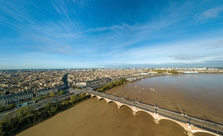 BORDEAUX, FRANCE, October 25 2019: Bordeaux aerial view, port city on the Garonne river in Southwestern Franceのeditorial素材