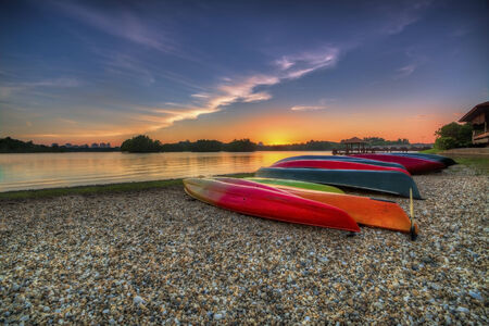 Sunset at Lake Putrajaya Wetlandの写真素材