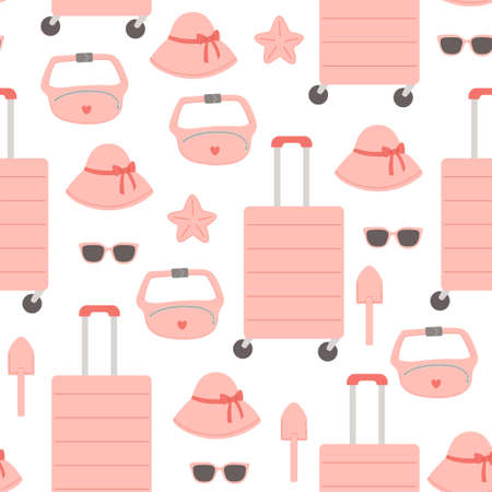 Summer seamless pattern vector and flat designのイラスト素材
