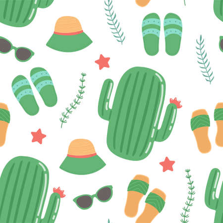 Summer seamless pattern vector and flat designのイラスト素材