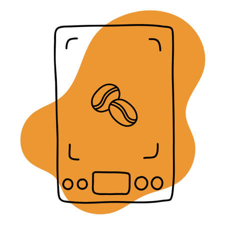 Coffee icon lineart, calm simple color vectorのイラスト素材