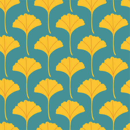 Autumn leaf seamless pattern vector simple leavesのイラスト素材