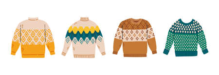 Set of sweaters warm autumn vector illustration