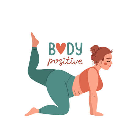 Body positive love your body quote flat vectorのイラスト素材