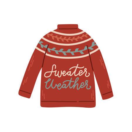 Christmas knitted sweater with winter quote vectorのイラスト素材