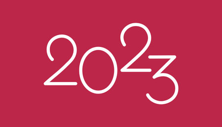 Vector 2023 new year numbers color of the year 2023 viva magenta