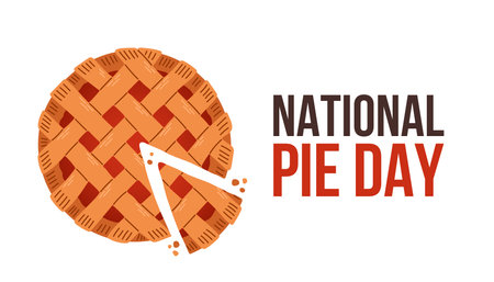 National Pie Day. January 23. Holiday concept. Template for background, banner, card, poster with text inscription.のイラスト素材