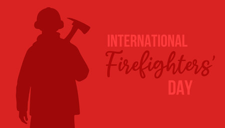 International Firefighters Day. May 4. Holiday concept. Template for background, banner, card, posterのイラスト素材
