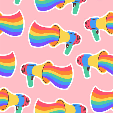 LGBT seamless pattern. Symbol of the LGBT community. LGBT pride or Rainbow elements. LGBT flag or Rainbow flag.のイラスト素材