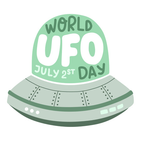 World UFO Day Vector Illustration. Suitable for poster, banner, campaign, and greeting cardのイラスト素材