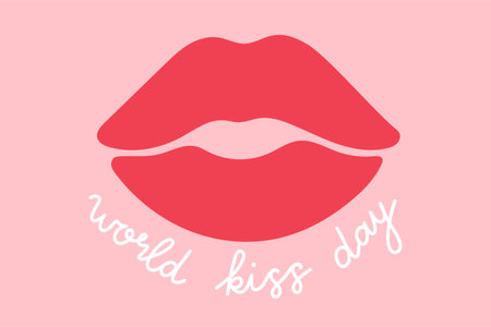 World kiss day vector background. International kissing day design template. Vector stock illustration.のイラスト素材