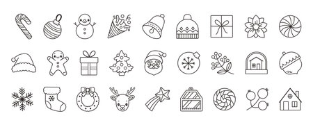 New year icon set many design elements. Vector illustration.のイラスト素材