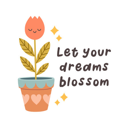 Hello spring quotes. Floral springtime hand drawn prints design. Positive phrases for stickers, postcards or postersのイラスト素材