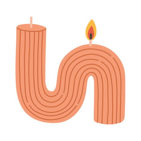 Trendy candle. Modern scented cozy hygge candle for home interior decor. Vector illustration in flat styleのイラスト素材