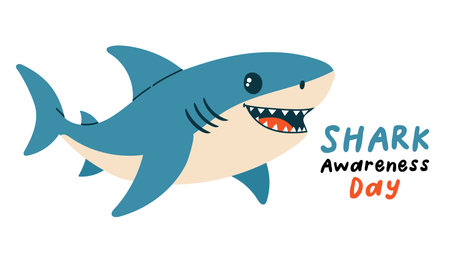 Shark Awareness Day. Vector Illustration. Suitable for poster, banner, campaign, and greeting cardのイラスト素材
