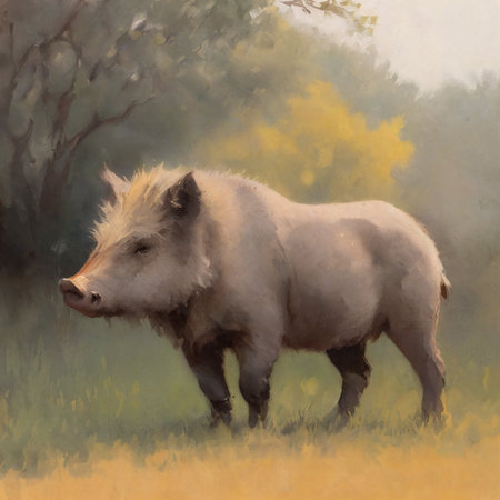 Digital painting of a wild boat. AI-generatedの素材