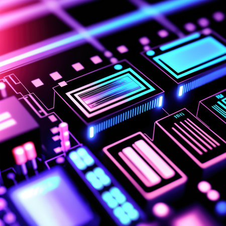 Close-up of electronic circuit board. technology background. AI-generatedの素材