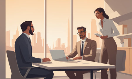 Business people working in the office.の素材