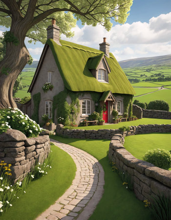 Beautiful cottage in the countryside..の素材