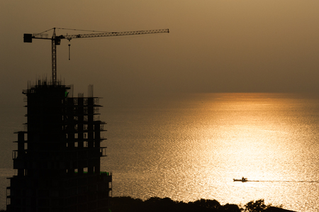 Building Construction near the seaの写真素材