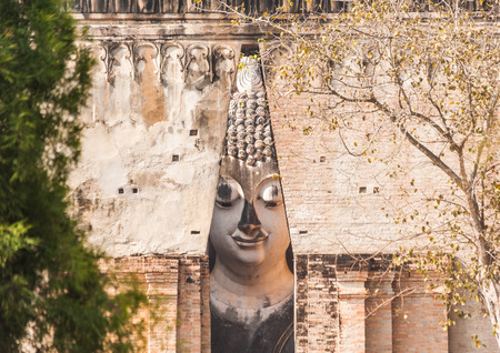 Buddha Image in an Ancient Churchの写真素材