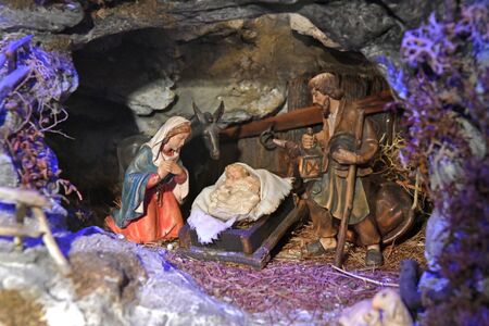 Scenery in a Christmas crib in Bad Ischl (Gmunden district, Upper Austria)の写真素材