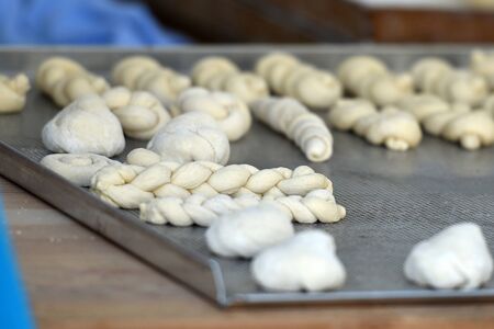Cookies are formed on a baking sheet