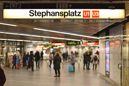 Stephansplatz subway station next to the famous St. Stephen's Cathedral in downtown Vienna (Austria). - Stephansplatz subway station next to the famous St. Stephen's Cathedral in downtown Vienna (Austria).のeditorial素材